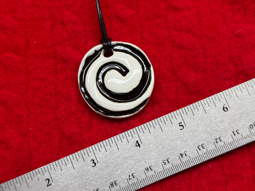 spiral necklace - black & white