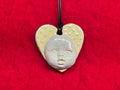 baby face necklace - pastel blue & green