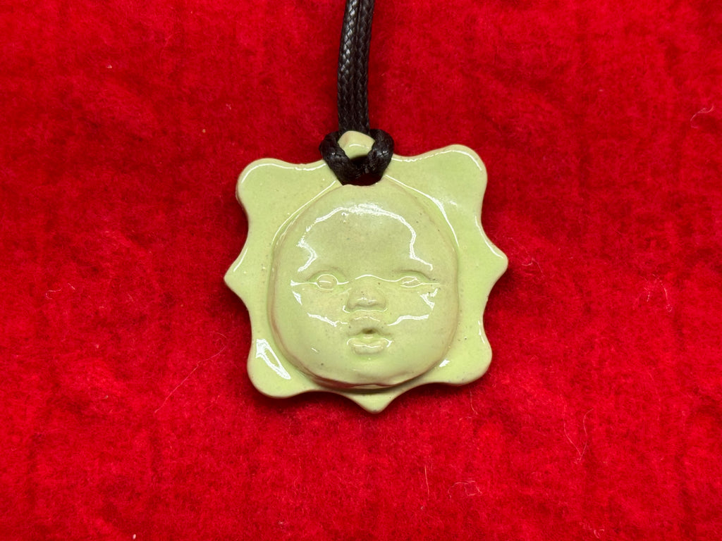 baby face necklace - honeydew