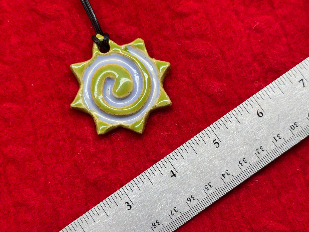 spiral necklace - blue & purple star