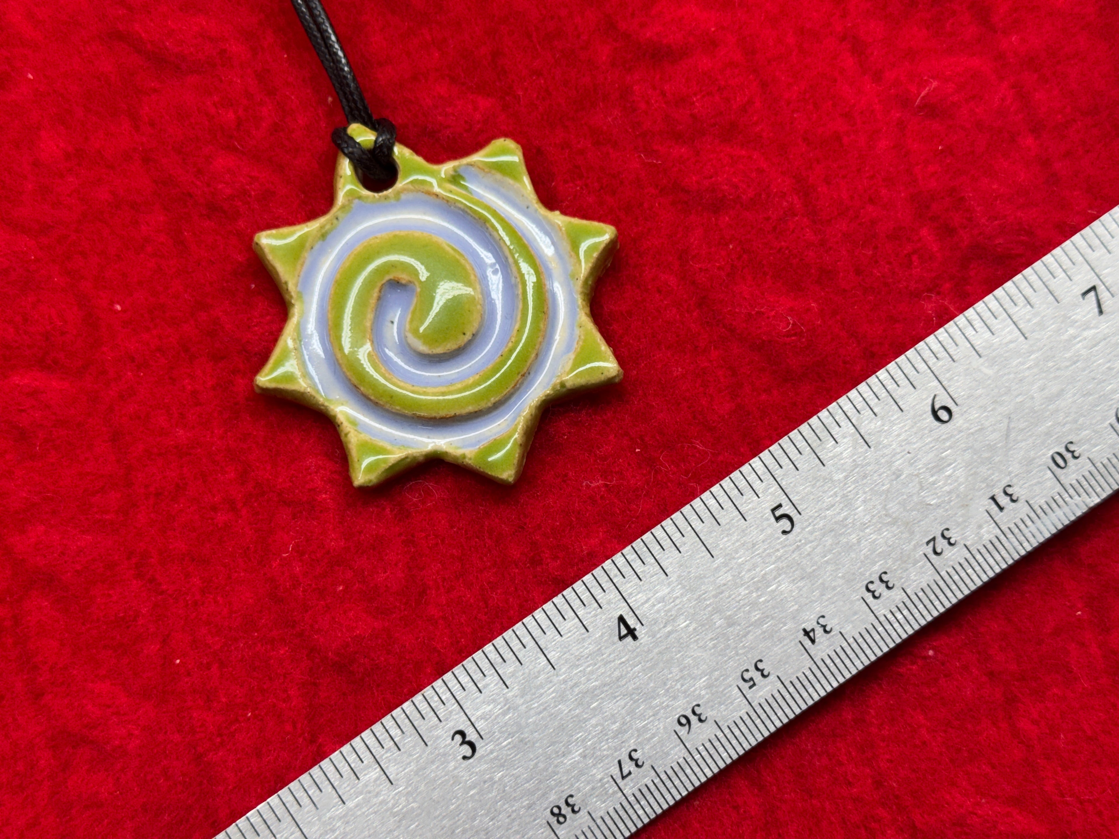 spiral necklace - blue & purple star