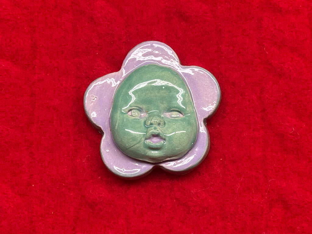 baby face magnet - purple & blue