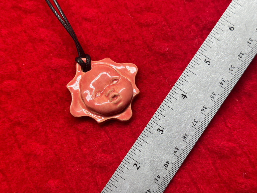 baby face necklace - coral