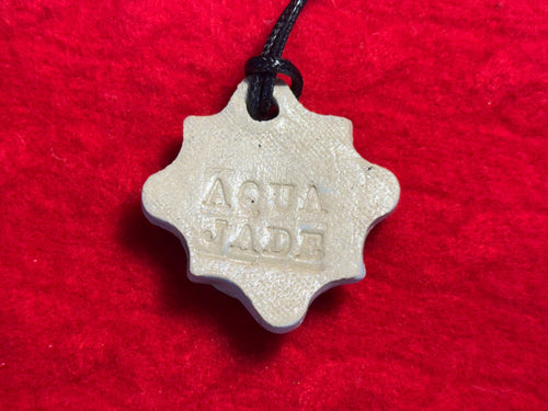 baby face necklace - baby blue