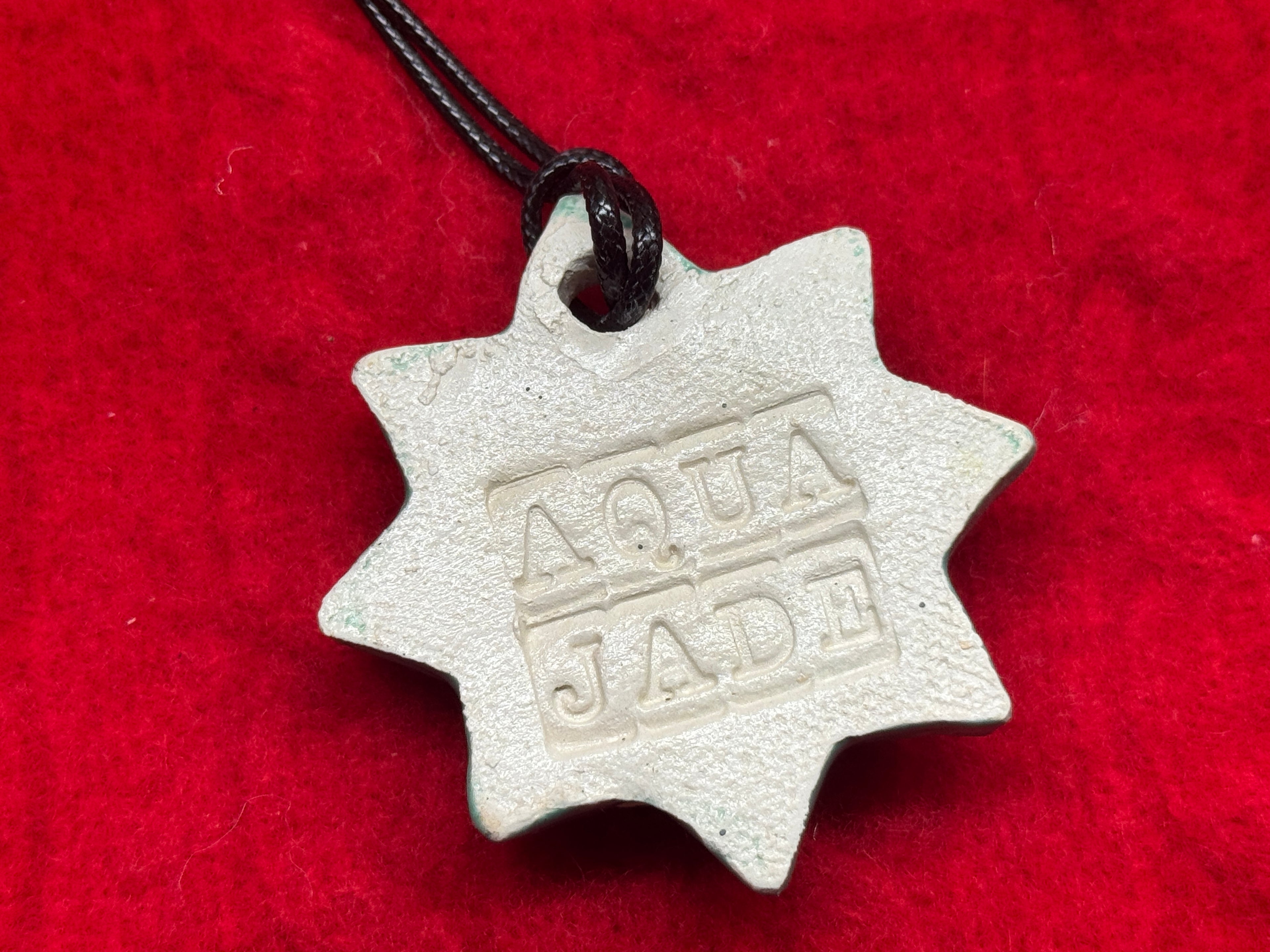 baby face necklace - blue & green