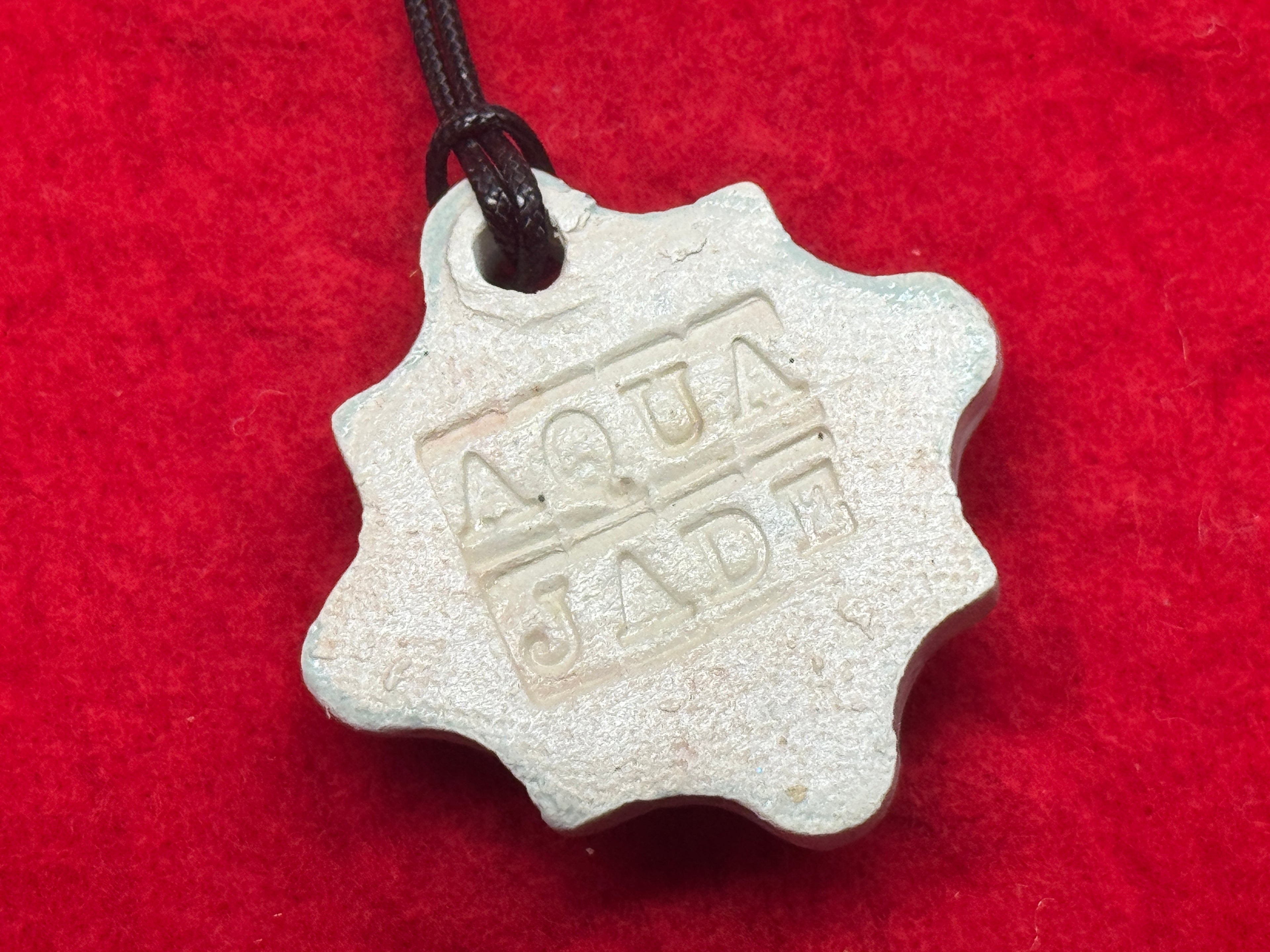baby face necklace - baby blue