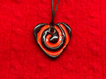 spiral necklace - red & black heart