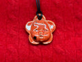 baby face necklace - red & black