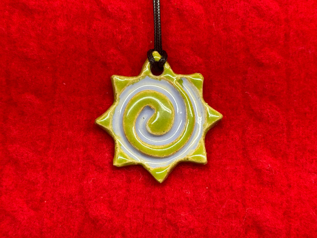 spiral necklace - blue & purple star