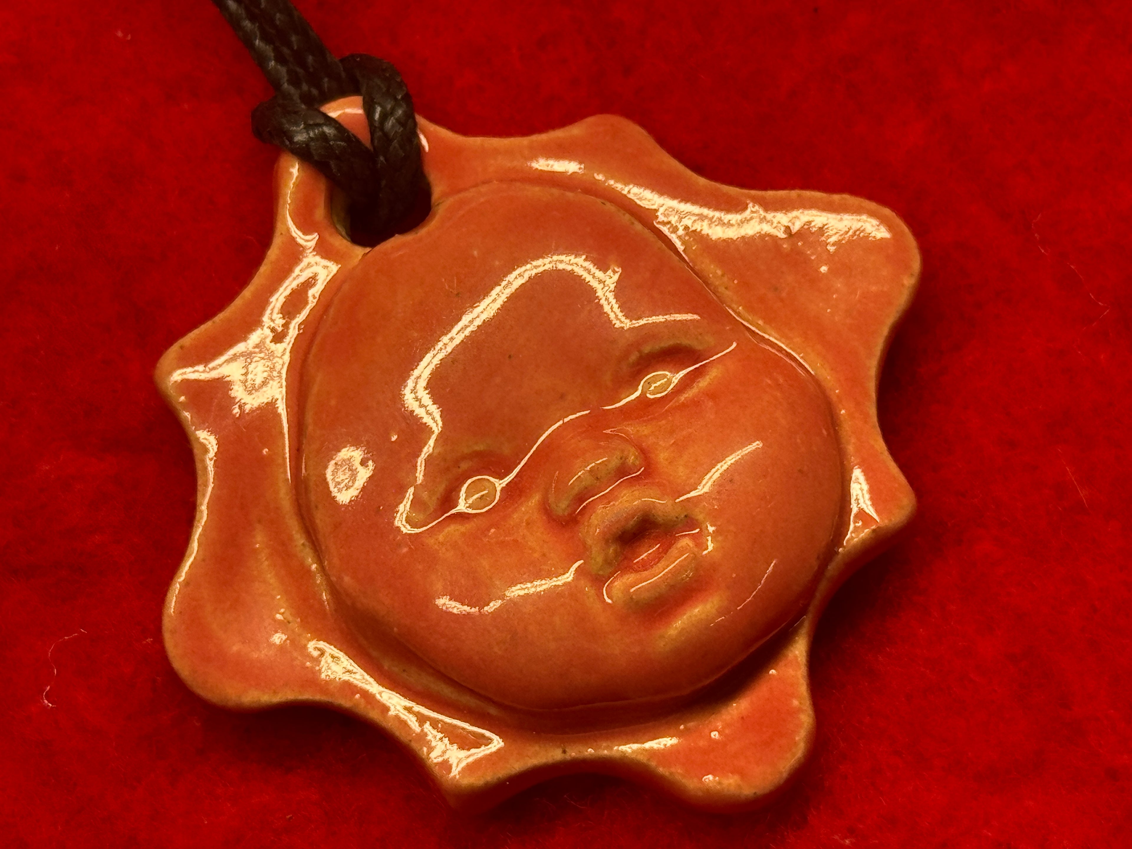 baby face necklace - coral