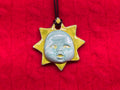 baby face necklace - blue & green