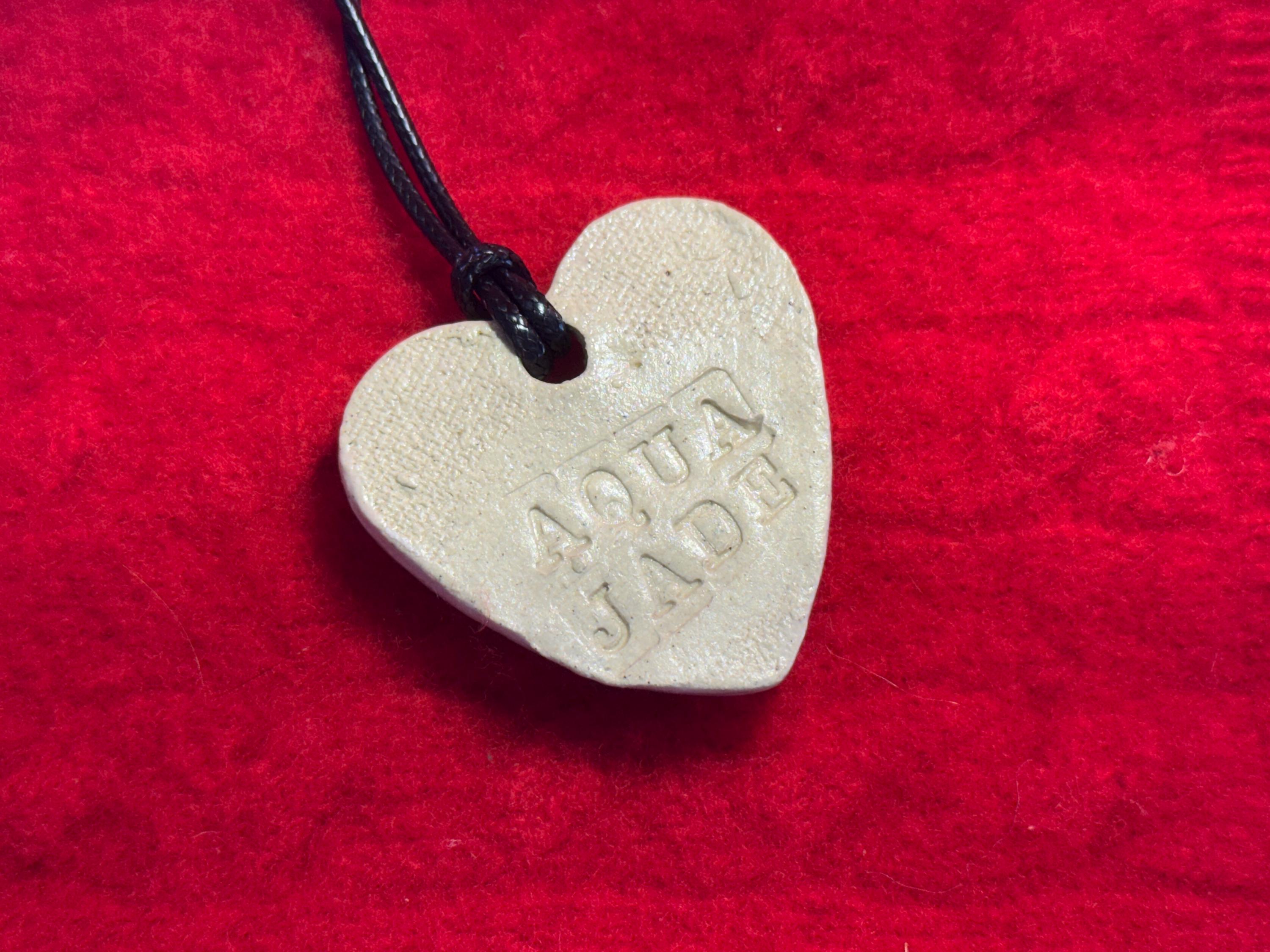 Handmade Ceramic Baby Face Necklace - Blue & Pink