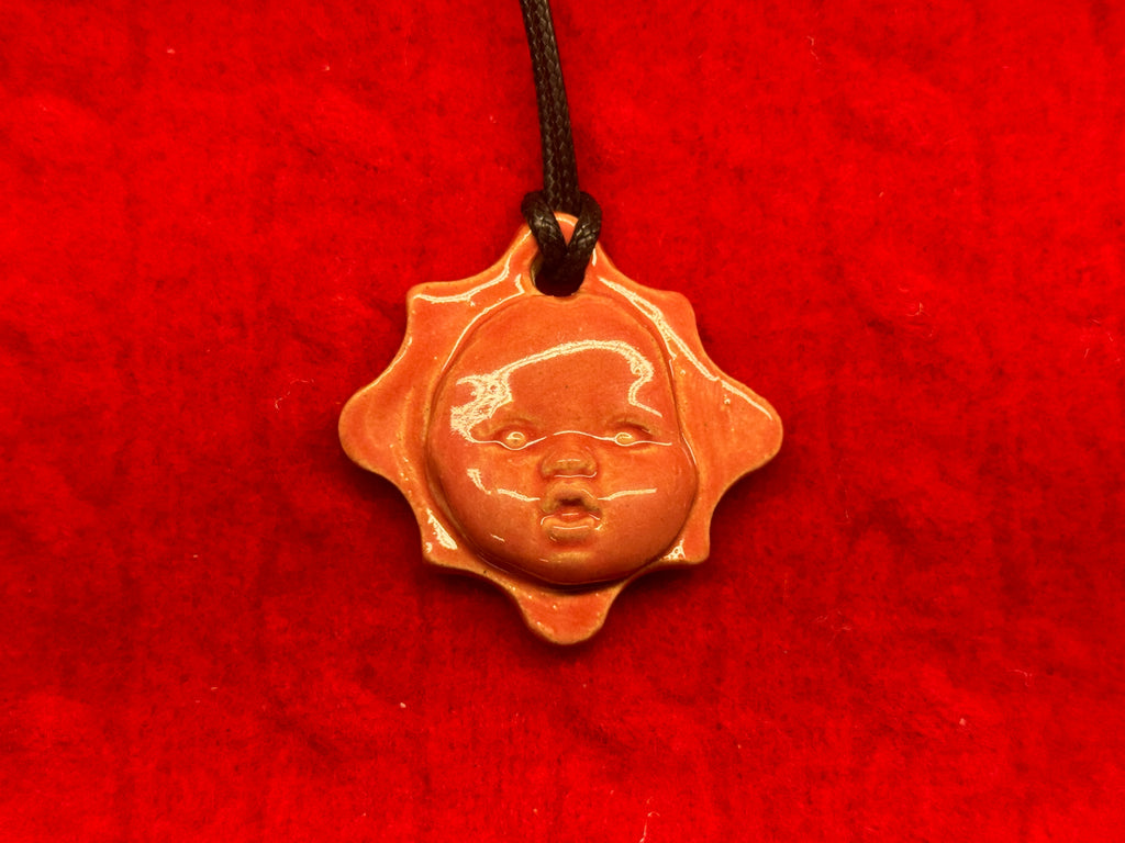 baby face necklace - coral