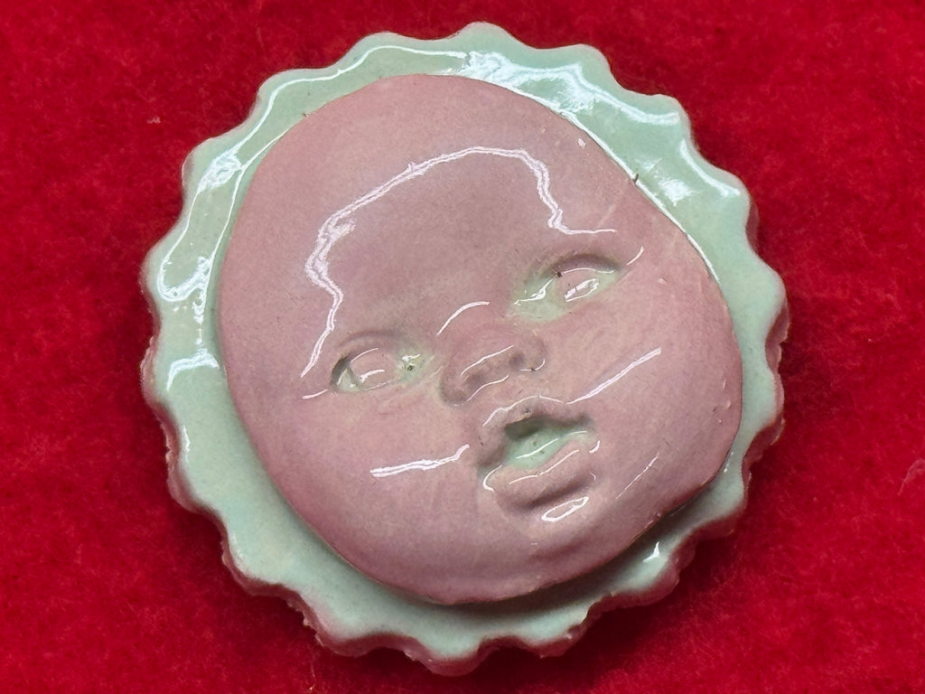 baby face magnet - pastel pink & blue