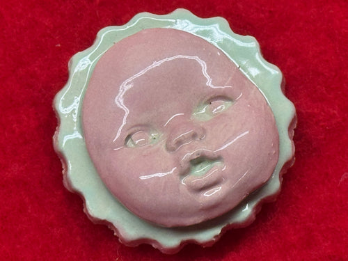 baby face magnet - pastel pink & blue