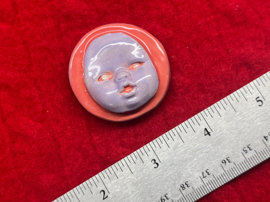baby face magnet - purple & coral