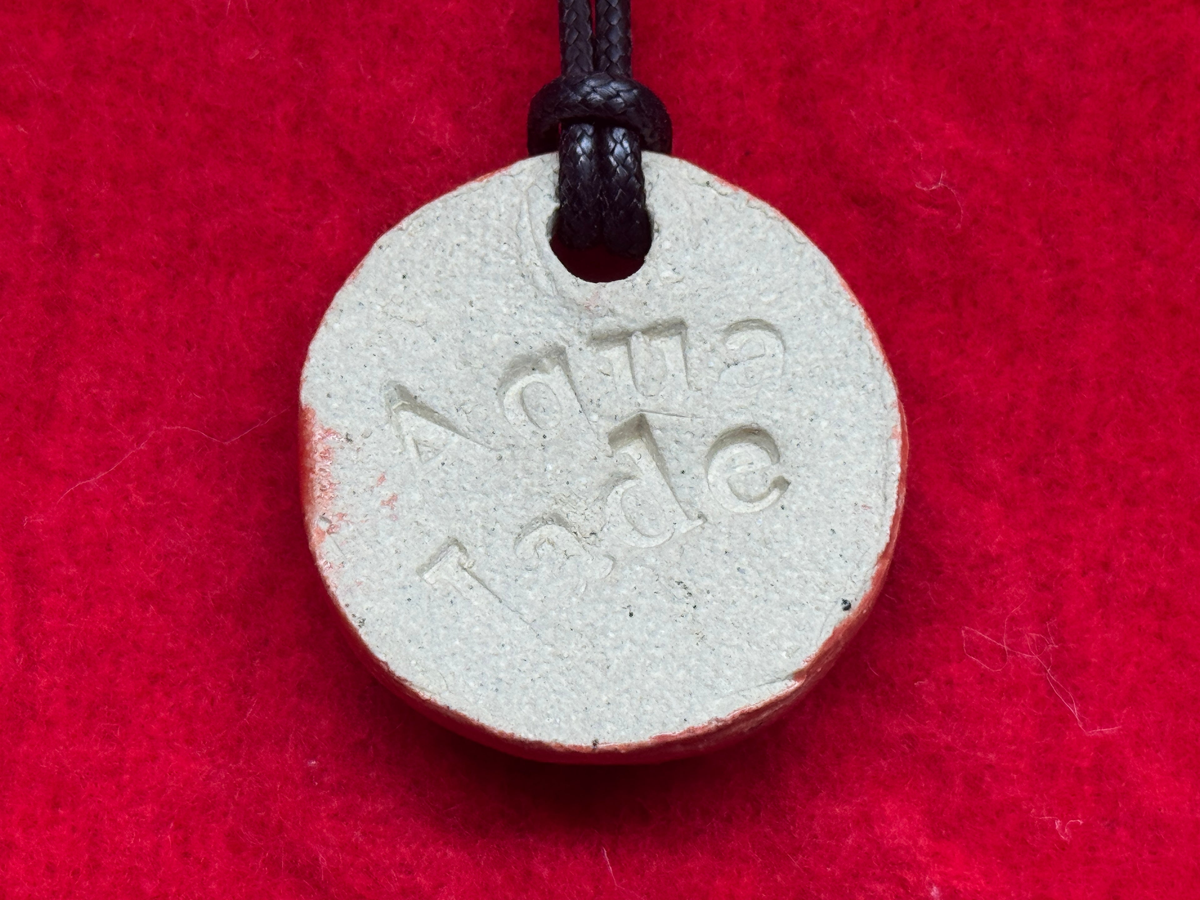 baby face necklace - red & black