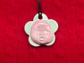 baby face necklace - pastel pink & blue