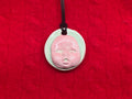 baby face necklace - pastel pink & blue