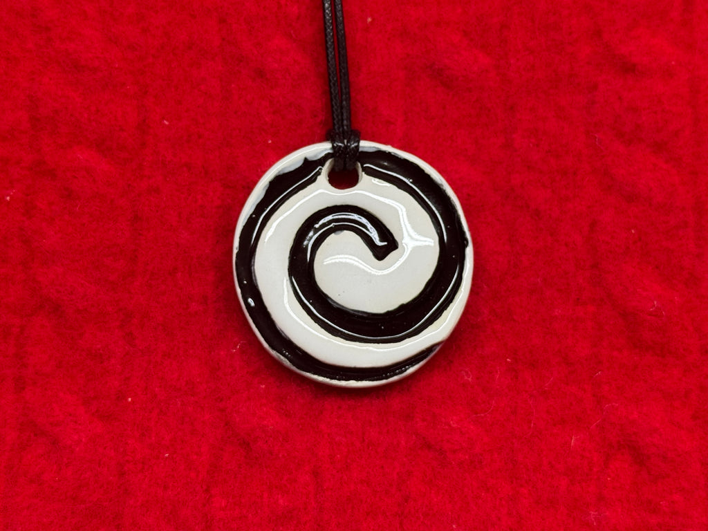 spiral necklace - black & white