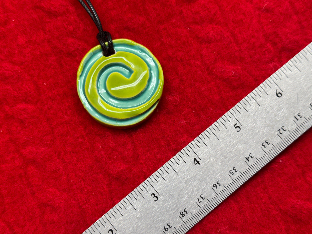 spiral necklace - blue & green