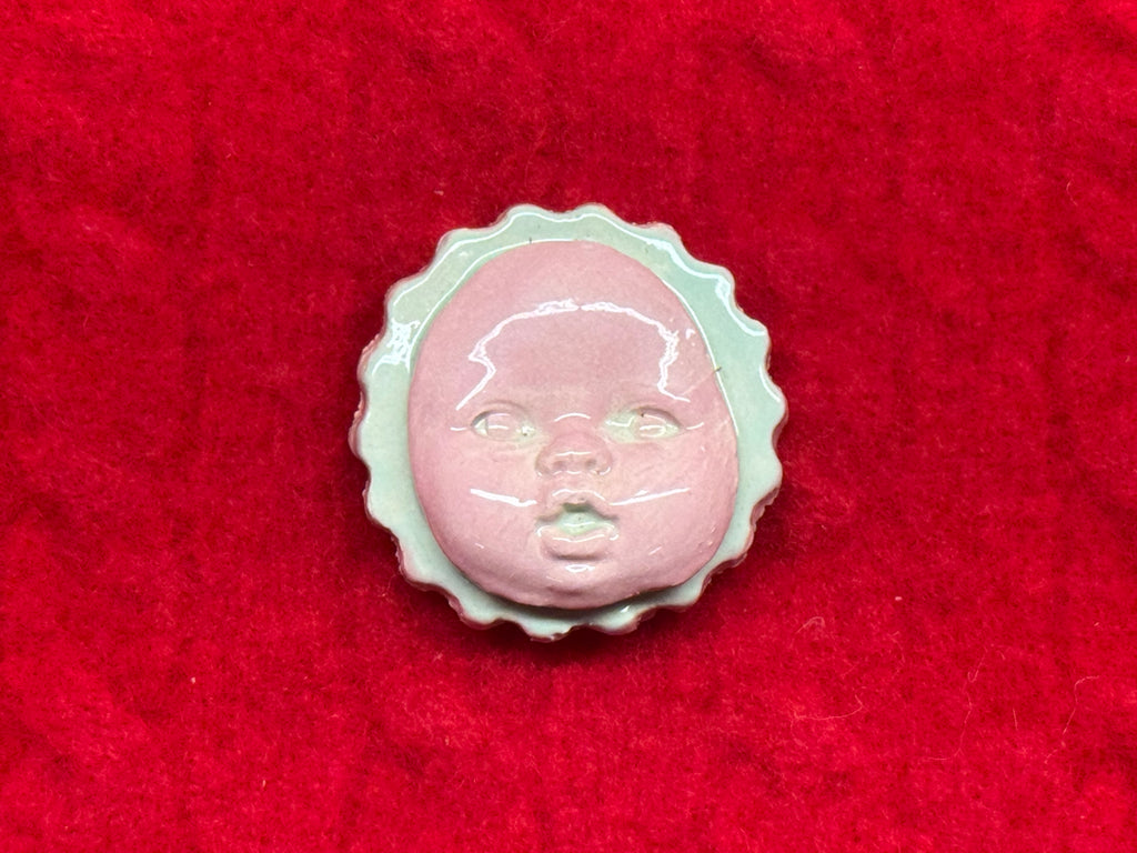 baby face magnet - pastel pink & blue