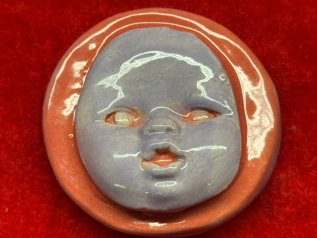 baby face magnet - purple & coral