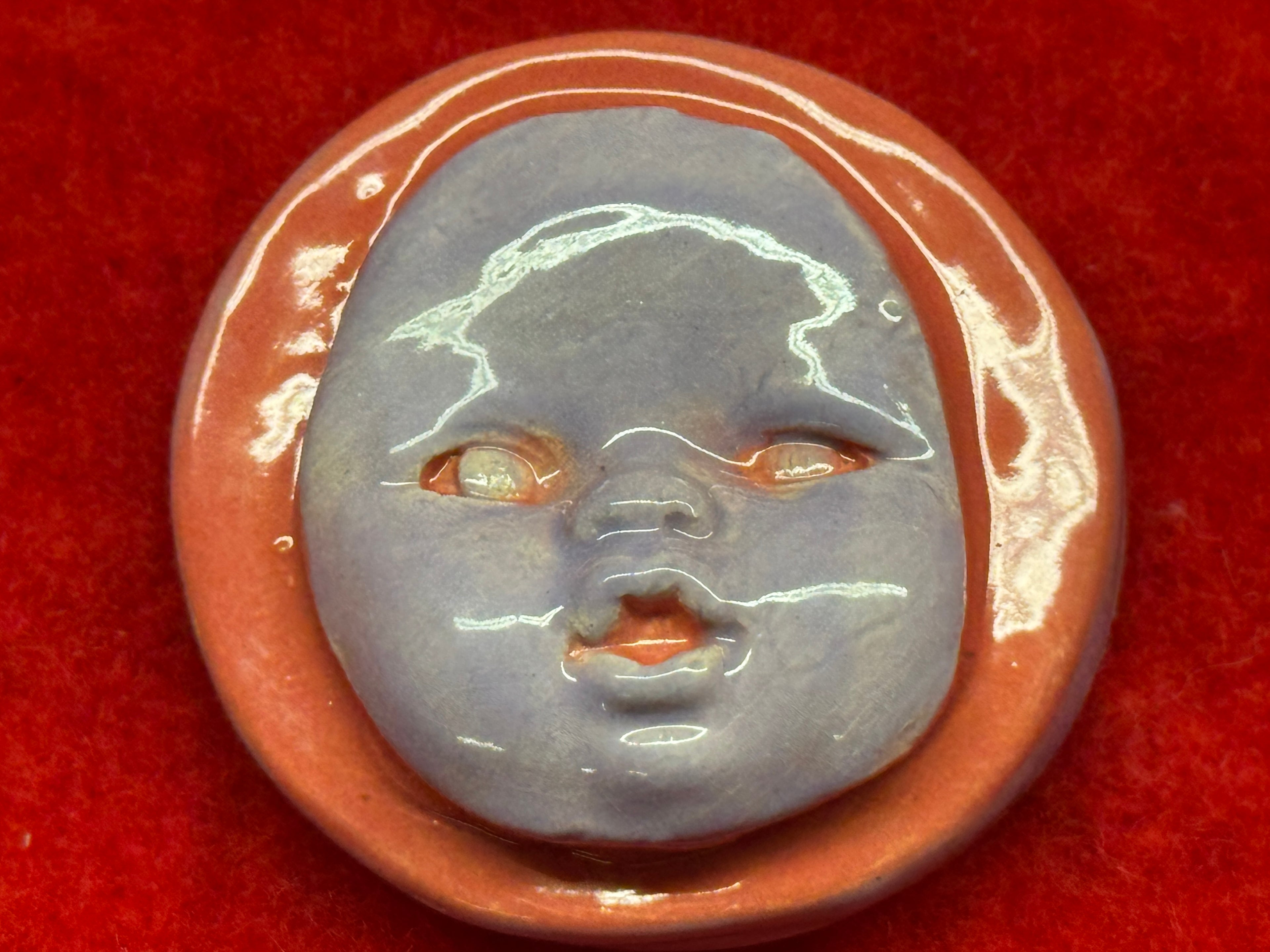 baby face magnet - purple & coral