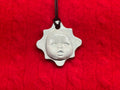 baby face necklace - baby blue