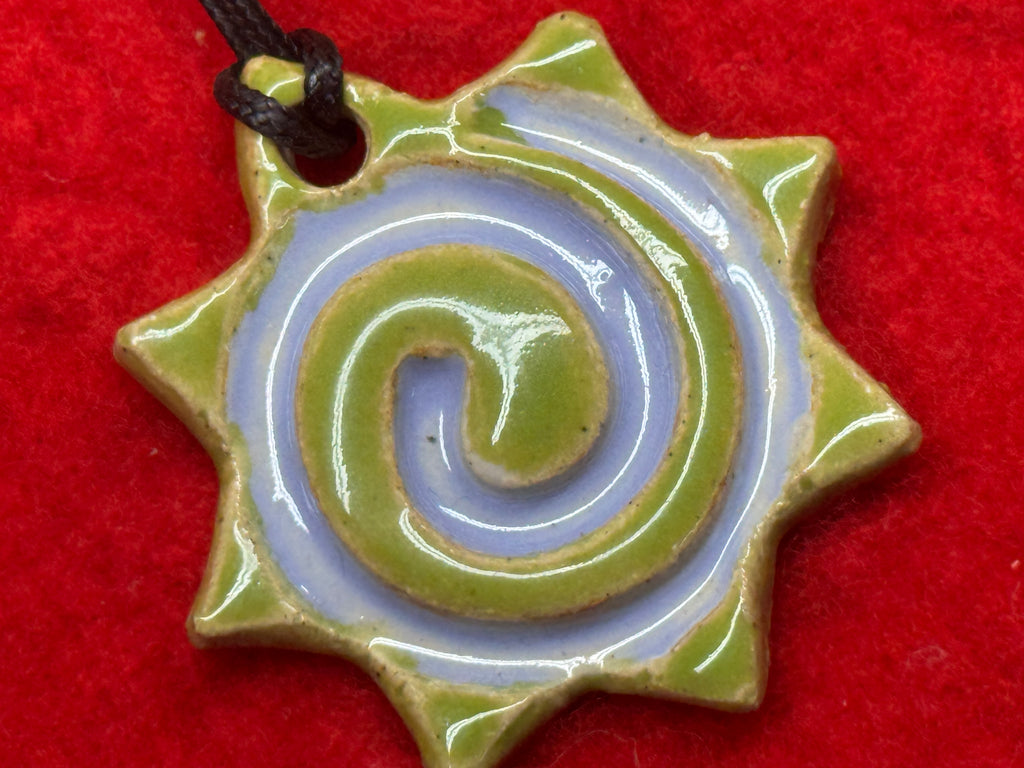 spiral necklace - blue & purple star