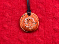 baby face necklace - red & black