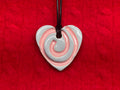 spiral necklace - blue & pink heart