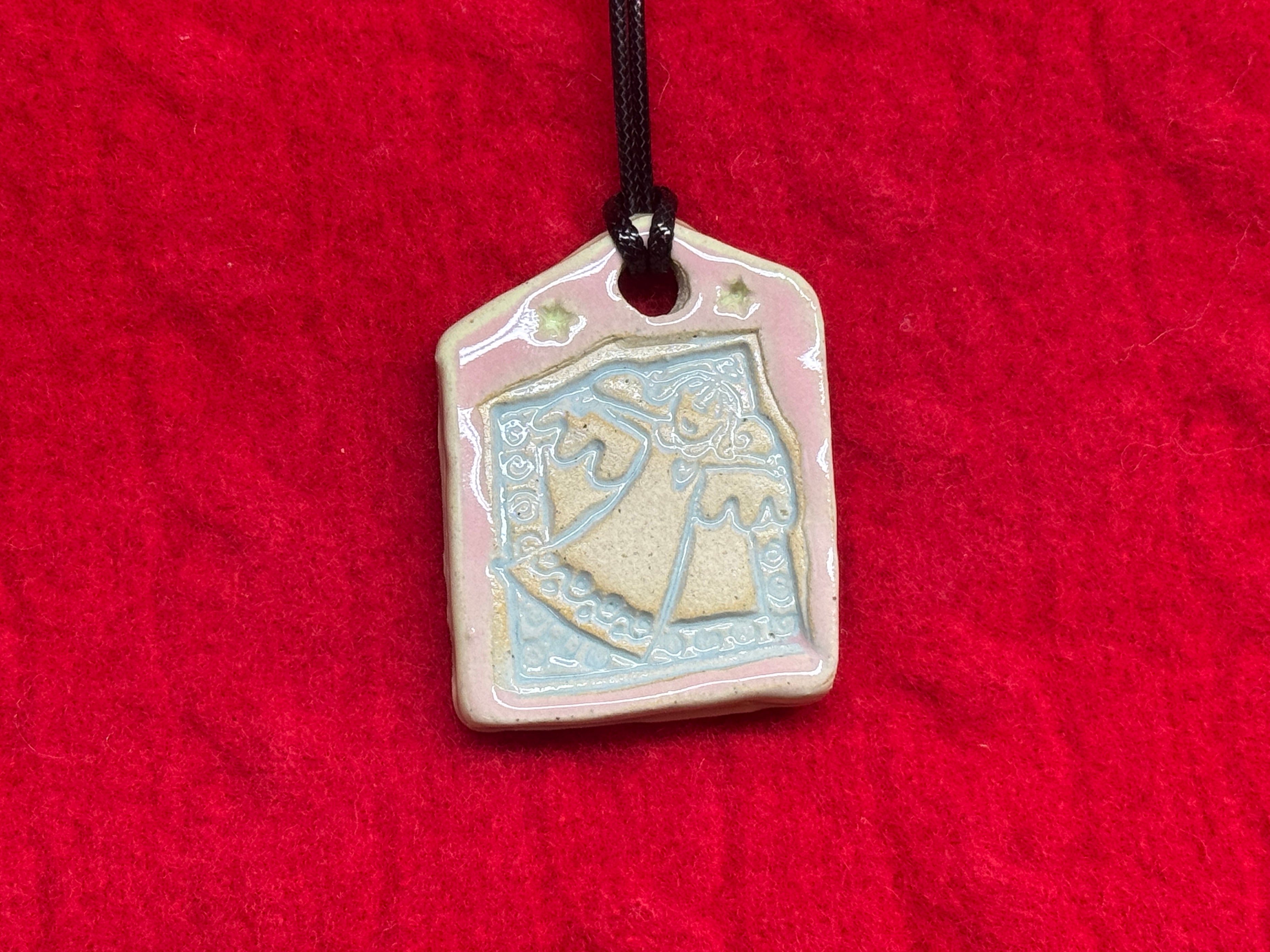 angel necklace - pink, blue, & green