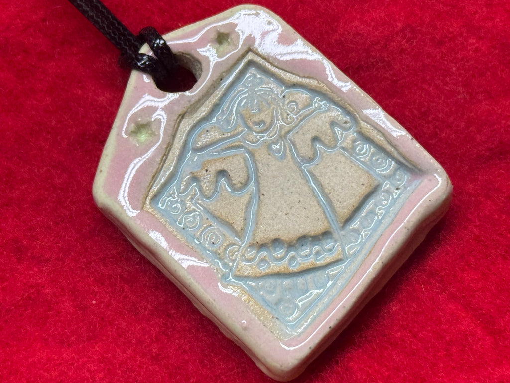 angel necklace - pink, blue, & green