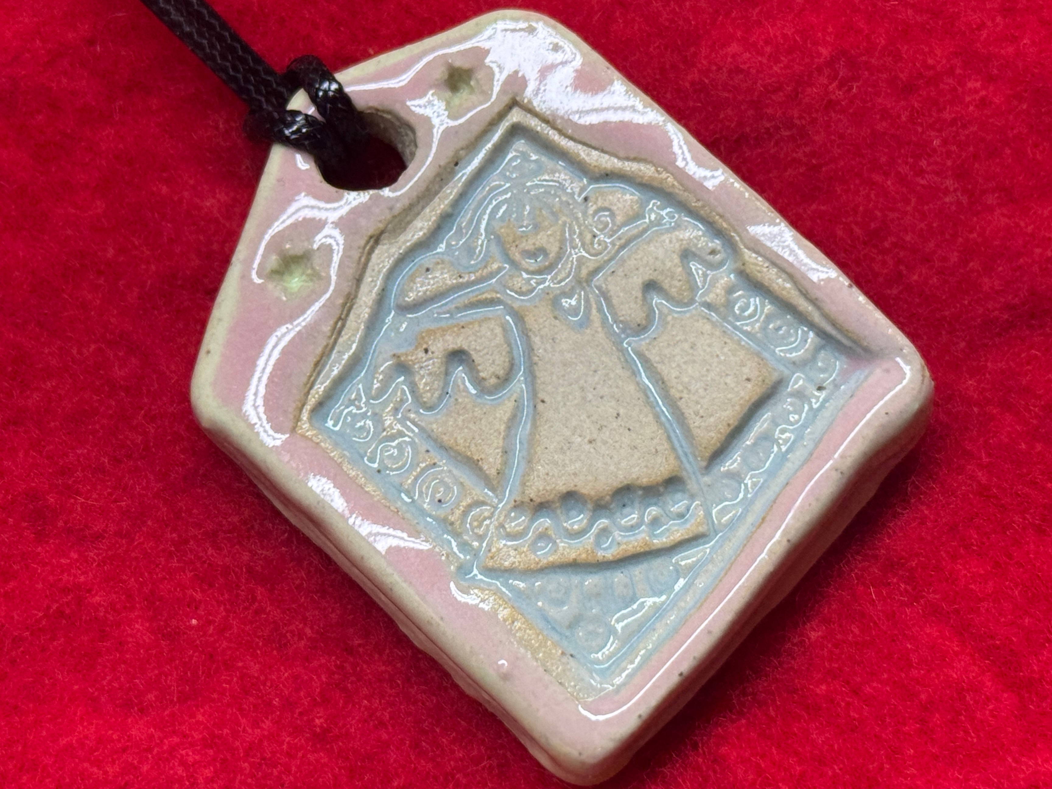 angel necklace - pink, blue, & green