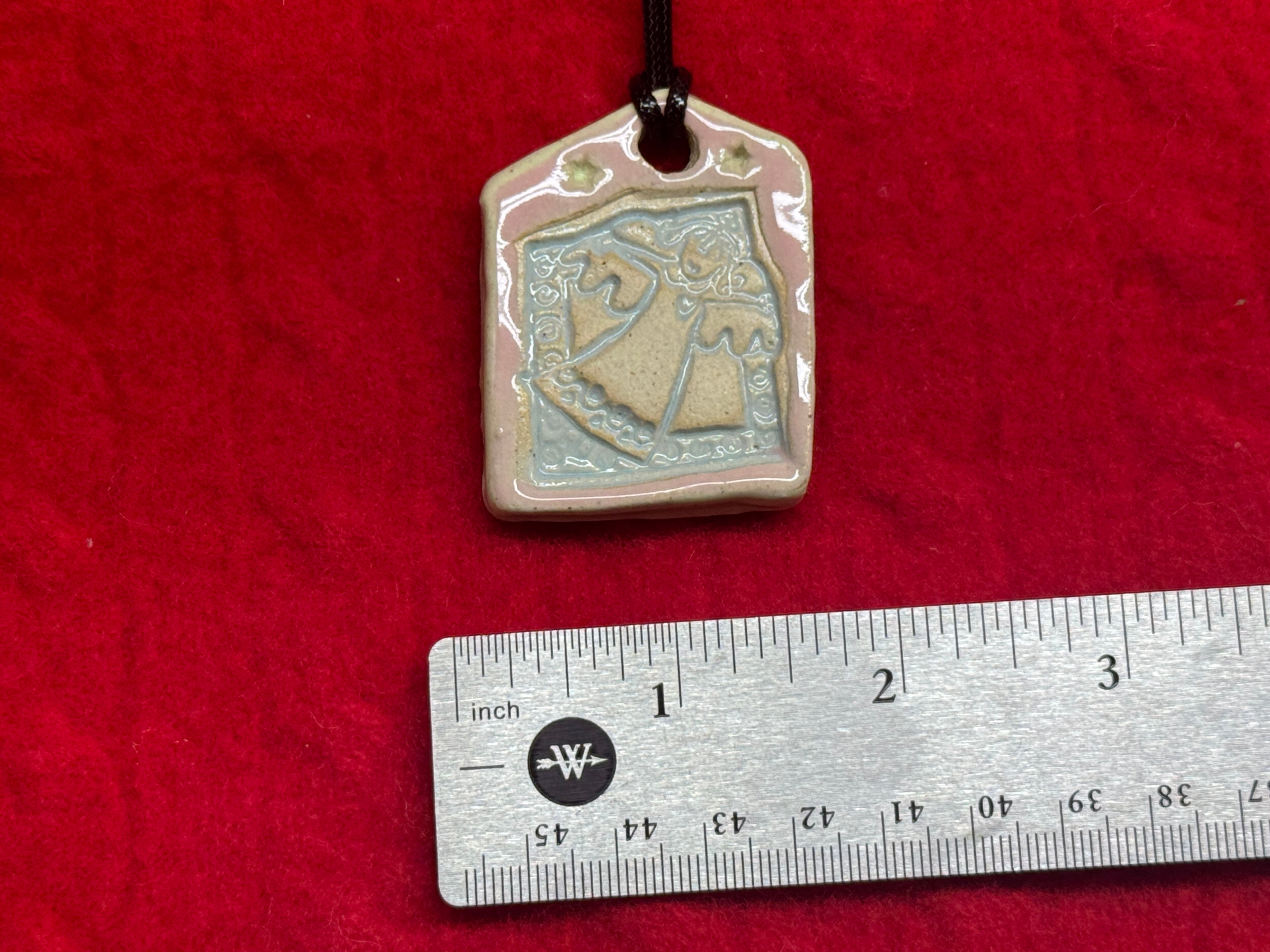 angel necklace - pink, blue, & green