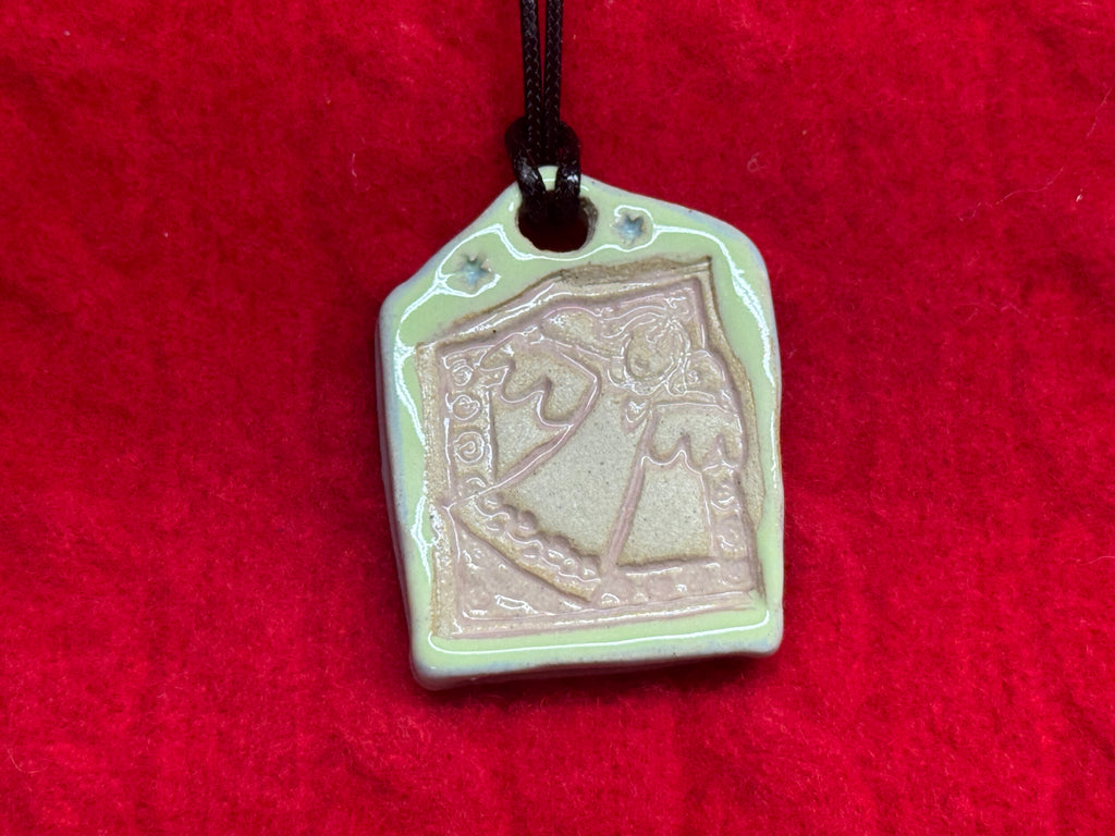 angel necklace - pink, blue, & green