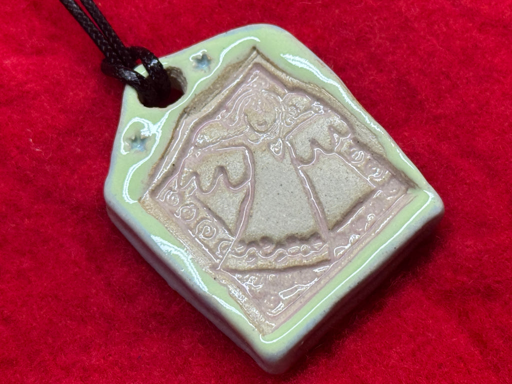 angel necklace - pink, blue, & green