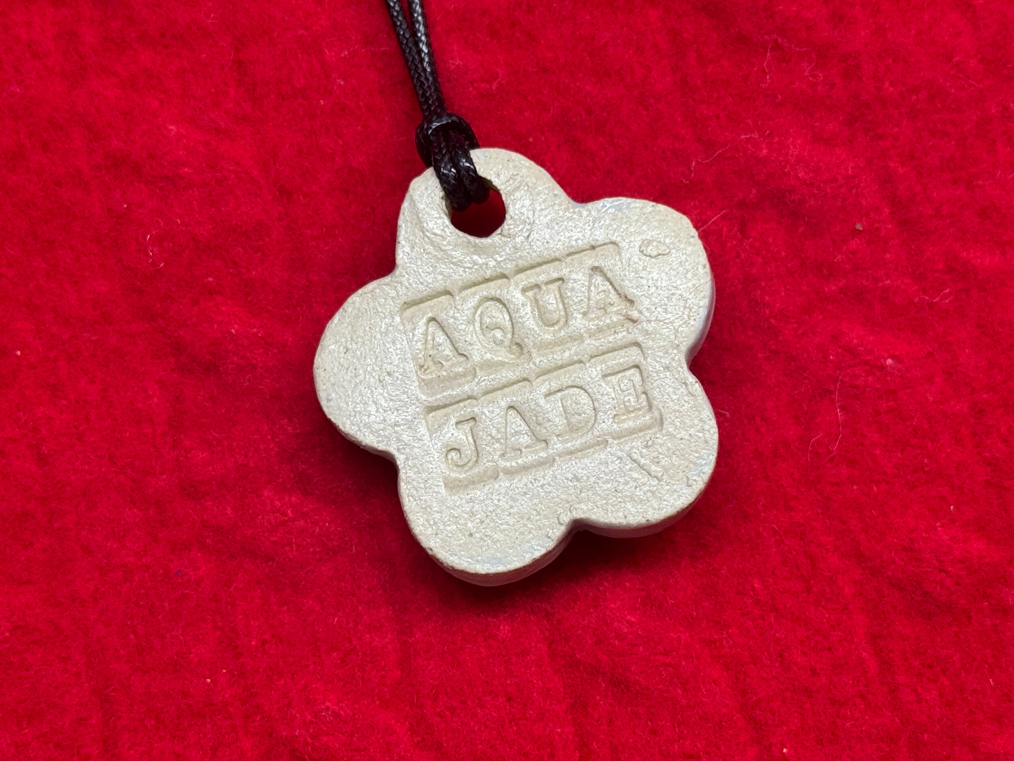 baby face necklace - blue & red
