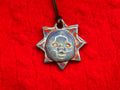 baby face necklace - blue & red