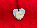 baby face necklace - purple polka dot
