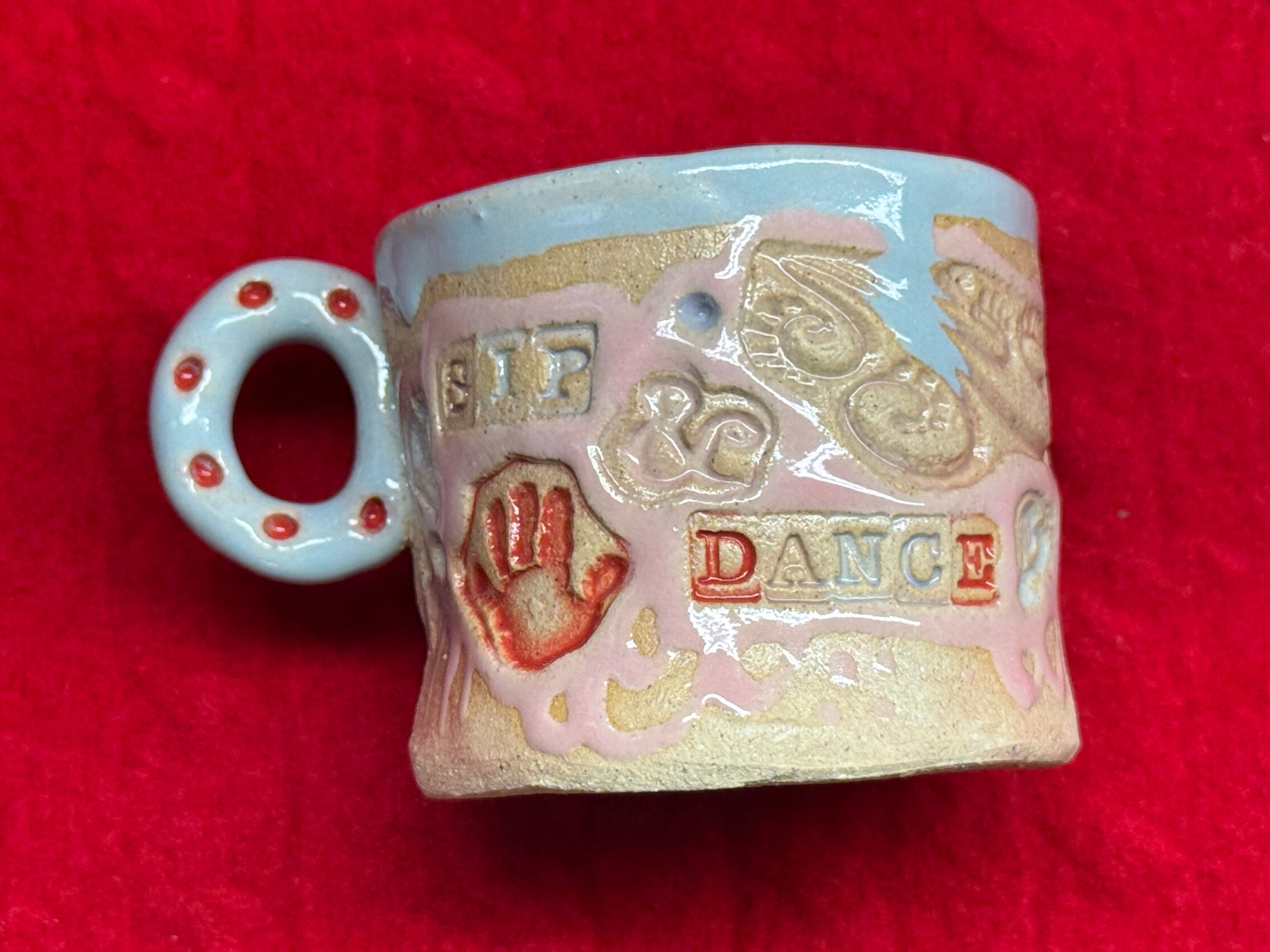 sip & dance espresso cup - blue, pink, red