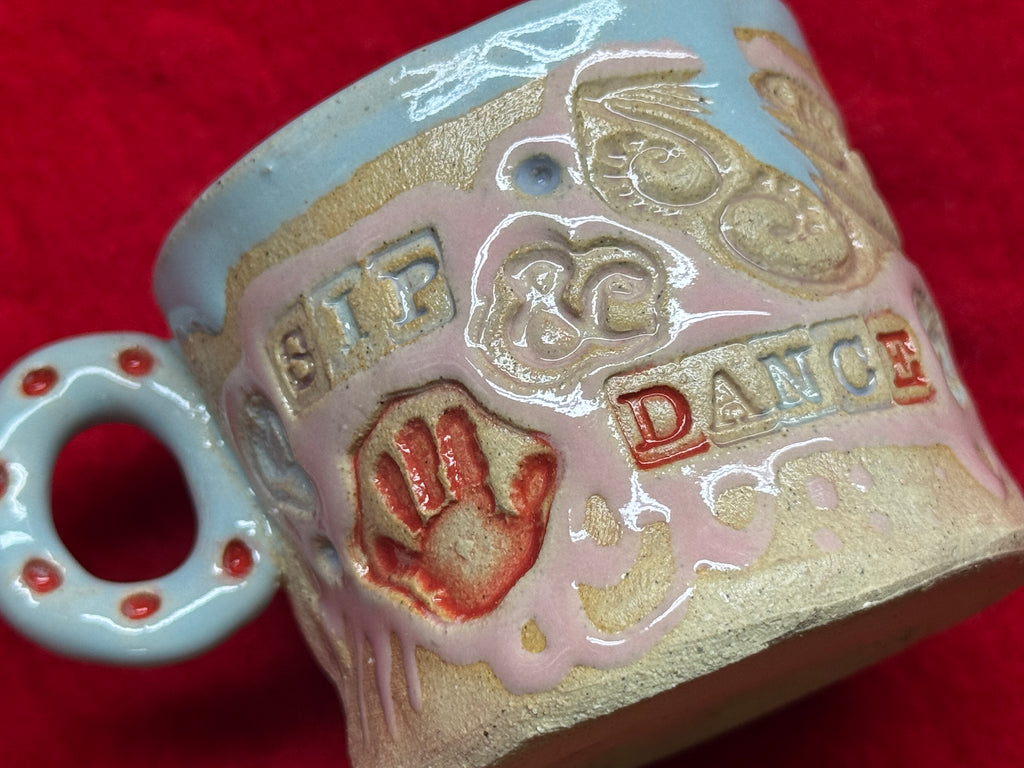 sip & dance espresso cup - blue, pink, red