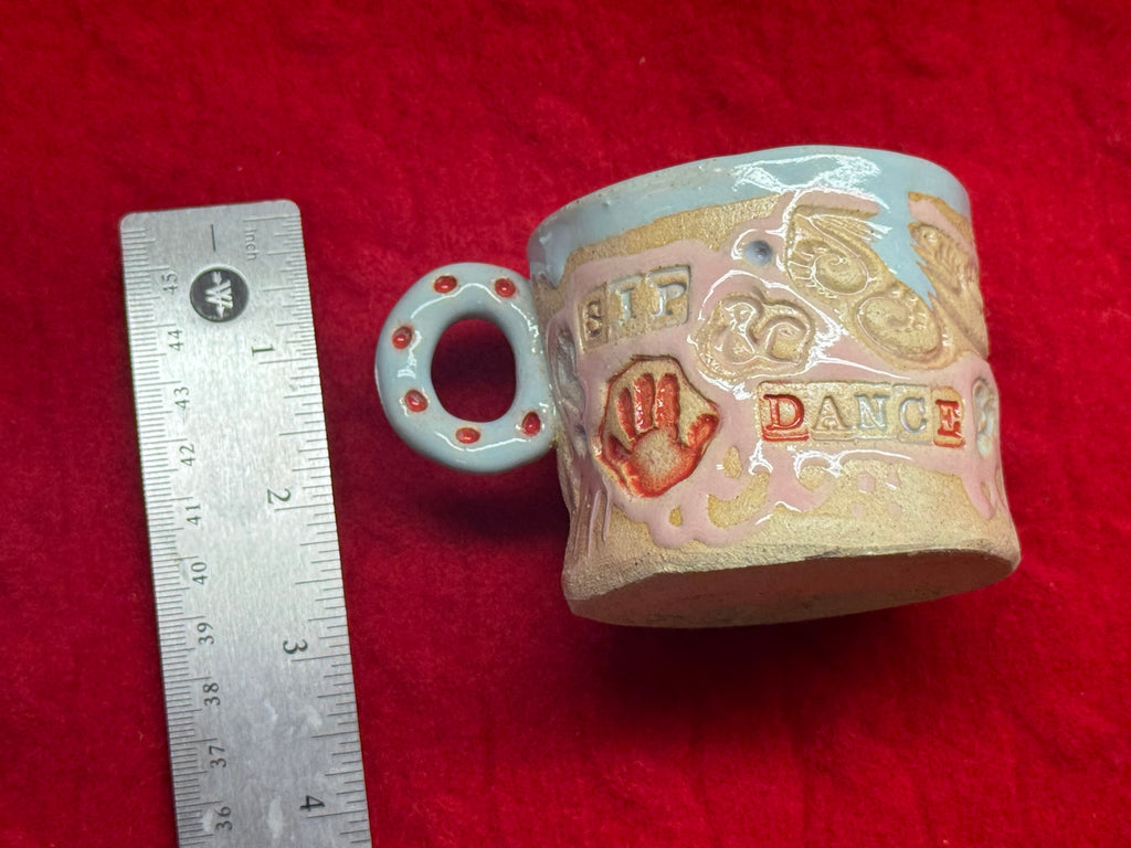 sip & dance espresso cup - blue, pink, red
