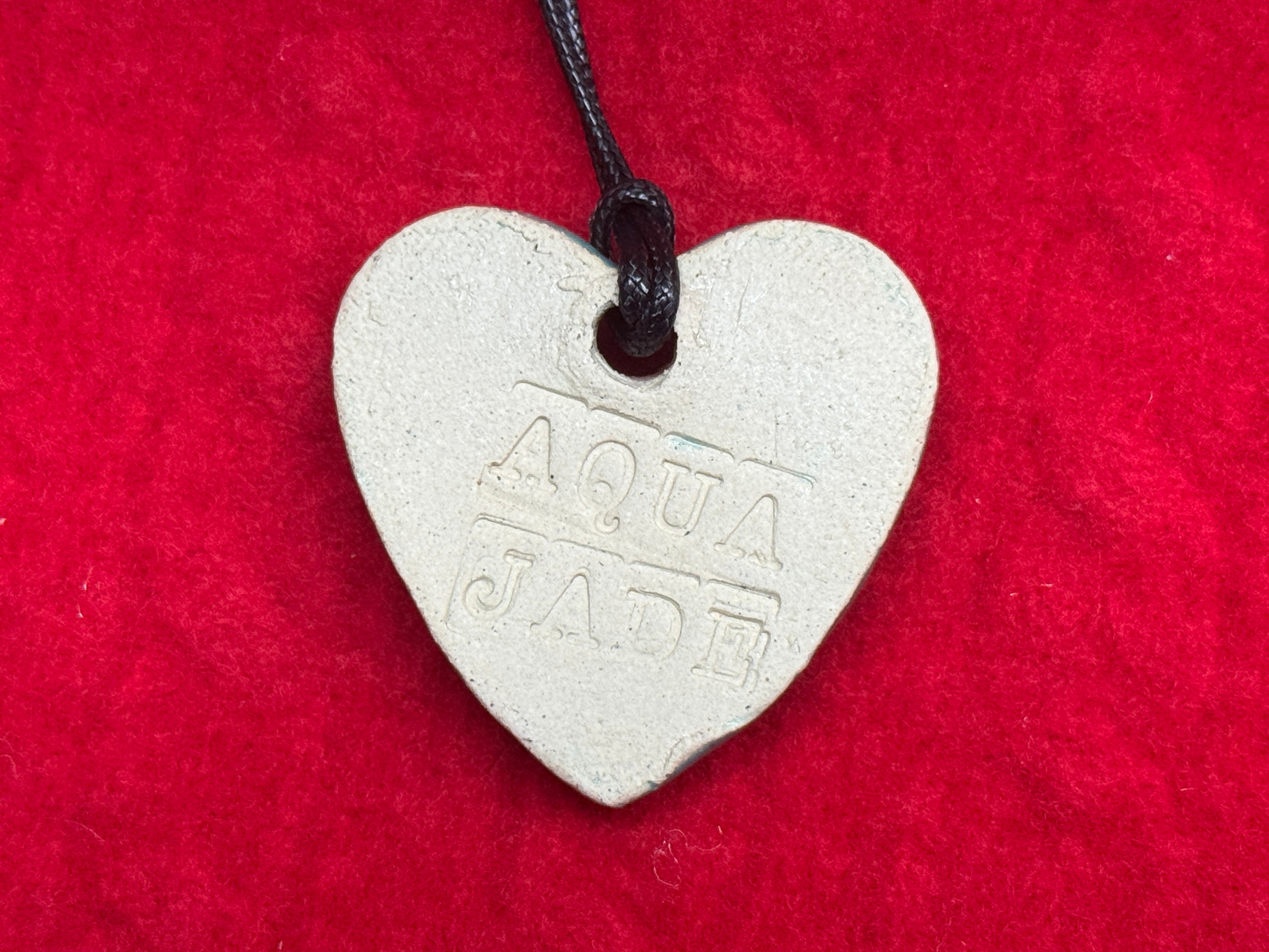 baby face necklace - green & blue