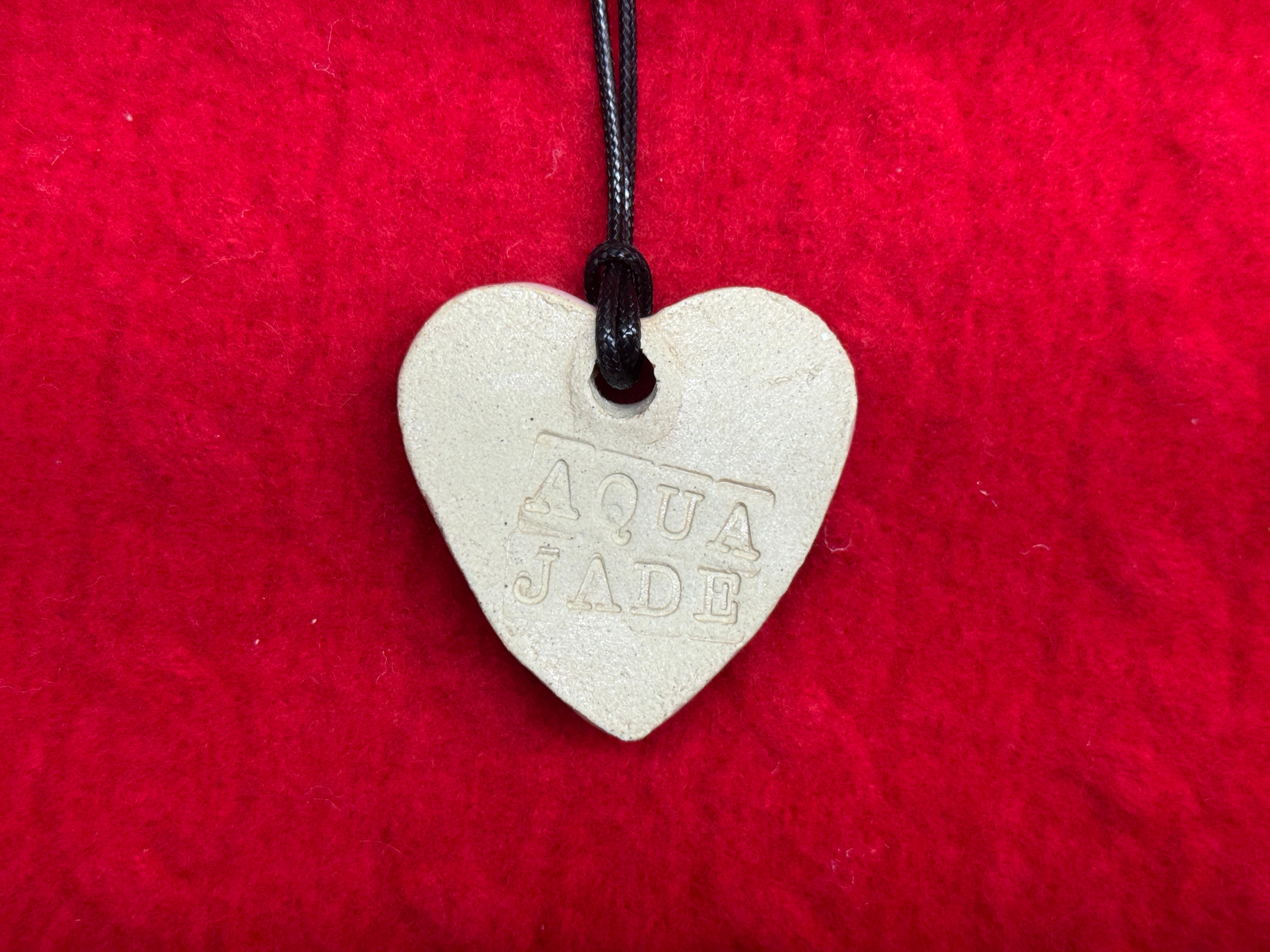 baby face necklace - green & pink