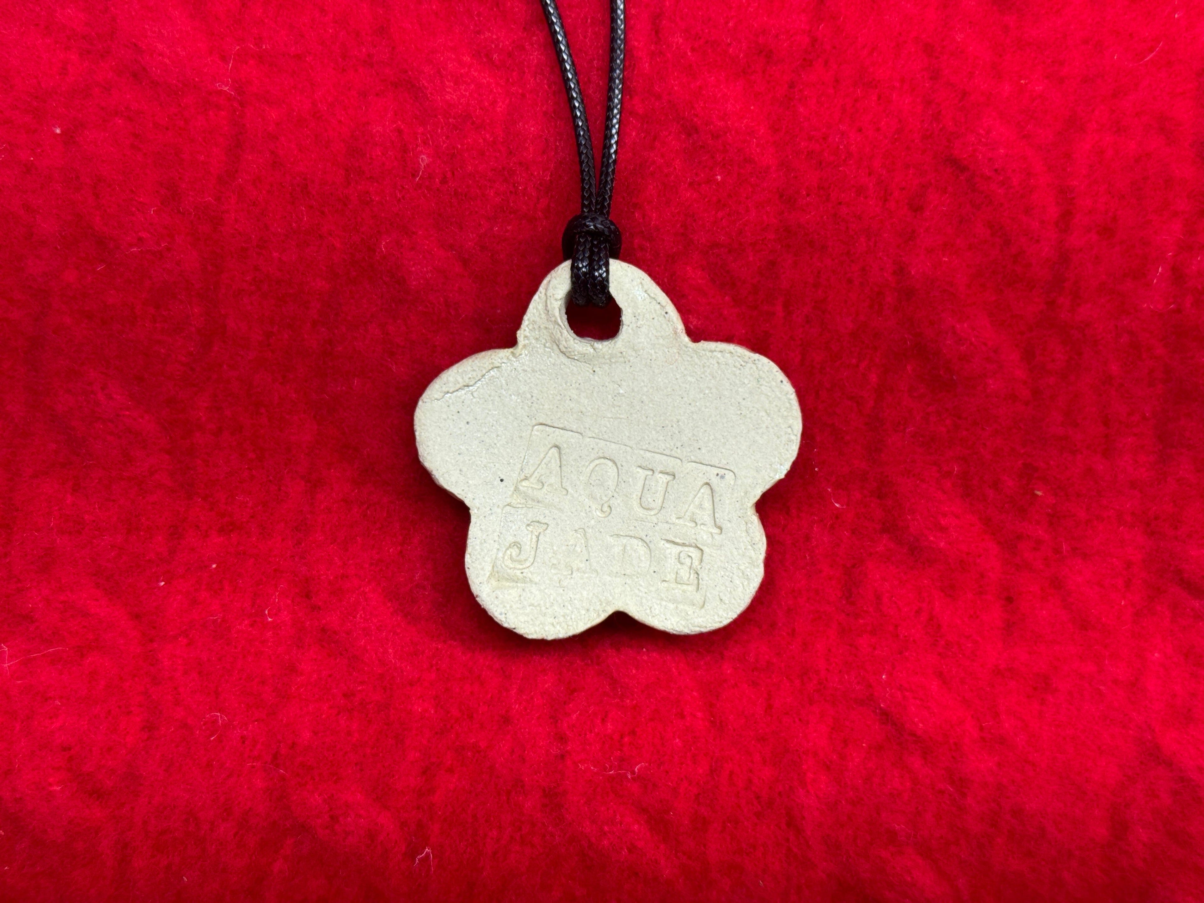 baby face necklace - purple & green